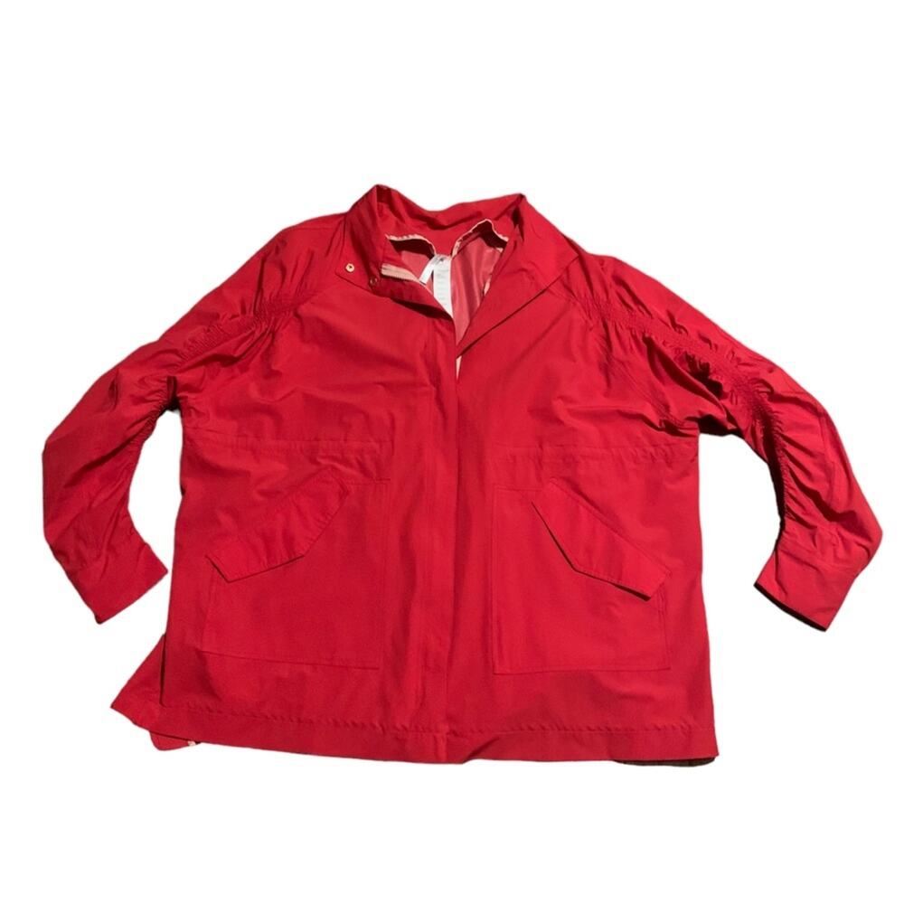 Fabletics Giana Jacket II Red Persimmon Water Resistant Size Large - Picture 4 of 11